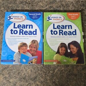 Lot of 2 Hooked on Phonics Learn to Read - 1st Grade & 2nd Grade Level